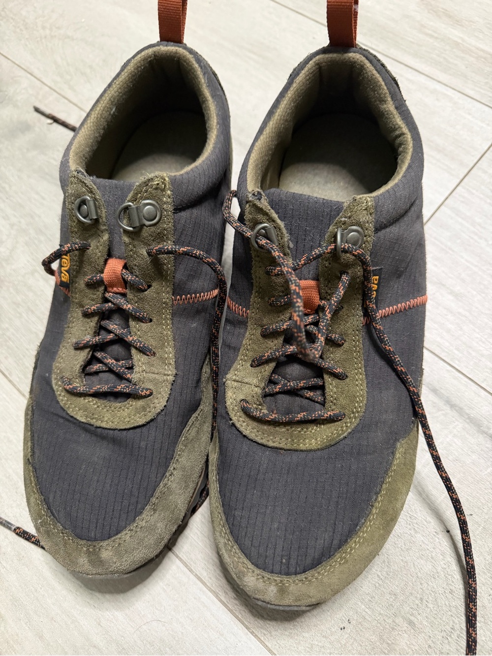 Teva Olive and Charcoal Athletic Lace-Up Shoes